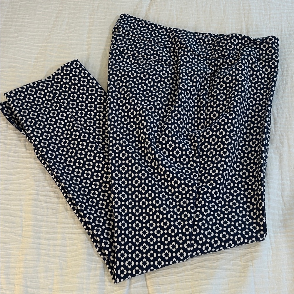 Talbots Navy and White Micro-Pattern Chinos